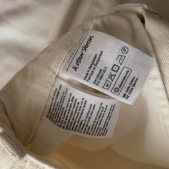 & other stories white/cream ecru denim jeans • high waisted size uk 6 eur 32 - Picture 4 of 4